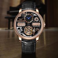 Reloj Mecánico Automático Unisex PINDU, Serie Clásica a la Moda Godfather, 45.5MM, Puntero, Acero Inoxidable, Movimiento SEIKO, 3BAR