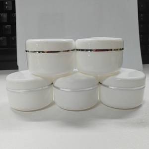 Best Price 20g 30g 50g 100g 150g 200g White PP <b>Plastic</b> Cream Packaging Cosmetic Cream <b>Jars</b> With Gold Silver Edge Cap - Product Image 2