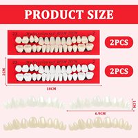 4 Kits de Remplacement de Dents Prothétiques en Résine Acrylique, Couronnes Temporaires Supérieures et Inférieures, Multi-Fonctionnels, Réutilisables, pour Usage Dentaire