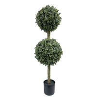 Arbre Bonsaï Artificiel H120CM Feuille de Menthe Double Boule, Fait Main, Écologique, Imperméable, pour Intérieur, Extérieur, Maison, Scène de Mariage