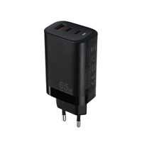 Chargeur USB C 65W 2C1A CE GaN PD QC 3.0 Charge rapide compatible avec les ordinateurs portables iPad Pro iPhone 15 Pro Max 13 Galaxy