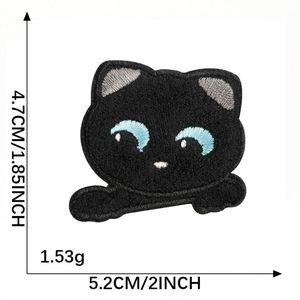 Cute Self Sticker Embroidery Black <b>Cat</b> Patches for Bag <b>Clothes</b> Hat Decoration - Product Image 5