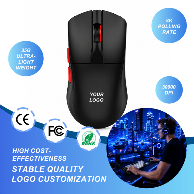 Sensor PAW3950 Ultra-lightweight Gaming Mouse 35g DPI 30000 8K Polling Rate Ultra-Lightweight Optical Wireless Gaming Mouse