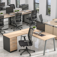 Bureau de direction moderne personnalisé en bois avec design en forme de L Classeur à 3 tiroirs Chef de la direction Article E1 Mobilier de bureau MFC