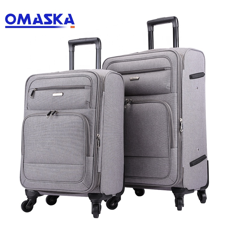 Новая модель, модная Высококачественная серого цвета, набор из 3 шт. нейлоновых водонепроницаемых тканевых гладких дорожных чемоданов на колесиках