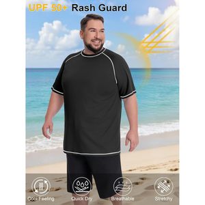 Camiseta de Natación para Hombre, Tallas Grandes, Protección Solar UPF 50+, Manga Corta, Secado Rápido, para Pesca, Tallas 2XL a 8XL - Product Image 5