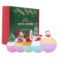 Bain moussant artisanal OEM personnalisé pour les fêtes de fin d'année, style dessin animé, couleur personnalisée, huile essentielle, marque privée