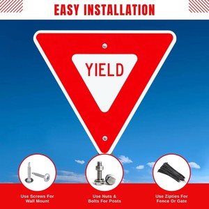 Panneau de signalisation de recul en aluminium réfléchissant, 30x30 pouces, conforme à la norme MUTCD, pour <span class=keywords><strong>intersection</strong></span> - Product Image 4