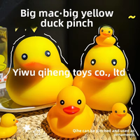 Grand Canard Jaune Géant Squishy en Caoutchouc Thermoplastique à Rebond Lent, Jouet Anti-Stress Extra-Large
