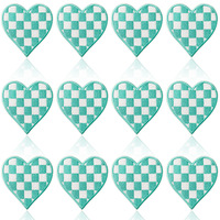 Nouveau fer chaud sur patch de noeud d'arc de coeur à carreaux aqua brodé pour la décoration de sweats à capuche de chapeau