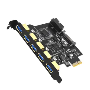 TISHRIC PCIE 1X To USB3.2 5 Port 19Pin Expansion Card Mastercontrol D720201 Extended 19Pin Interface USB3.0 Hub PCI Card