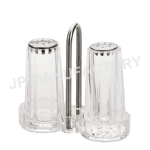 Saliera in Plastica per Ristoranti e Mense, Set Sale e Pepe da 45ml, Saliera in Acrilico a Righe - Product Image 4