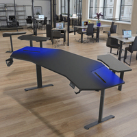 Bureau électrique motorisé moderne, réglable en hauteur, ergonomique, avec structure métallique pour le bureau à domicile