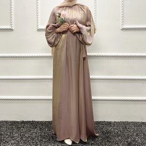Modern Women's Long Satin <strong>Kaftan</strong> Gown New Design Shiny Silk Maxi Abaya Dress with Belts Soft Sets for Party Evening <strong>Summer</strong> - Product Image 3