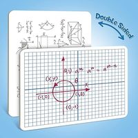 Tableau blanc interactif double face effaçable à sec avec grille de coordonnées carrée (axe XY) pour l'apprentissage des mathématiques