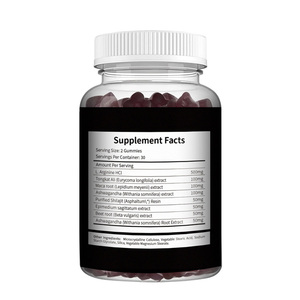 Gummies de vitalité botanique pour hommes, marque privée personnalisée, 60 unités, complexe Shilajit, Maca, Ashwagandha, Ginseng pour la vitalité physique quotidienne - Product Image 4