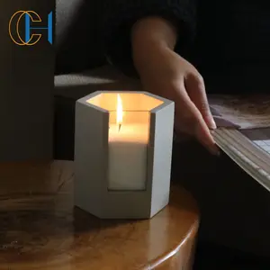 C&H Nordic Candle Jar Unique Empty Ceramic Jar Original Design Concrete Cement Scented Jar Candles