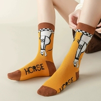Chaussettes en coton tricotées pour femmes, motif alimentaire (donut, popcorn), mignonnes, colorées, style dessin animé, qualité supérieure, vente en gros