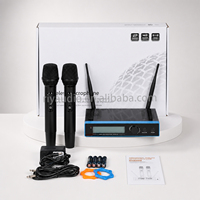 Système de microphone sans fil UHF 2 canaux LN-1000 avec micros portatifs et boîte colorée pour salle de karaoké, fête en plein air, scène, maison