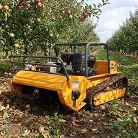 Tondeuse à fléaux télécommandée 800 mm avec lame à neige en option pour travaux de coupe sur zones humides et de roseaux