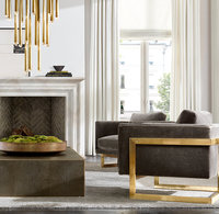 Fauteuil moderne en cuir et tissu personnalisable base en acier inoxydable luxe intérieur meubles de maison salon villa chaise de loisirs