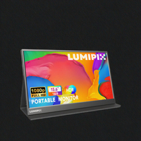Moniteur portable à écran unique de 15,6 pouces, 1080P, écran large IPS rétroéclairé LED, type C, pour la série professionnelle, avec design pliable