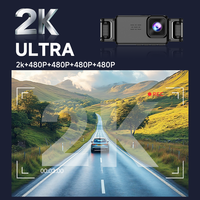 Perekam Video Dashcam 5-lensa 5-saluran Model Baru 360 Derajat Ekspor Layar IPS HD 2K Kamera Kotak Hitam Mobil Super Night Vision