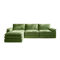 Canapé d'angle en tissu chenille moderne personnalisé, design minimaliste, canapé de salon