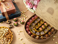 Boîte à Dessert en Chocolat Premium Personnalisée avec Diviseur Pâtisserie Douceurs Biscuits Date Delight Baklava Kunafa Boîte Cadeau en Papier Rigide