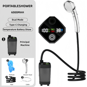 Pompe de douche électrique rechargeable étanche IPX7 CE 6000mAh pour le camping en plein air, <span class=keywords><strong>la</strong></span> randonnée, les camping-cars, les voyages, le lavage de voitures, le bain des animaux de compagnie - Product Image 2
