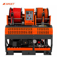 Machine de nettoyage de canalisations AMJET WS3030-Max 300BAR 30LPM avec télécommande pour le nettoyage des canalisations obstruées et des boues accumulées