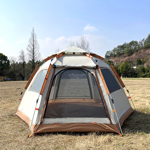 Carpa de Tela Oxford de Una Sola Capa con Doble Hexágono, Automática, para Acampar al Aire Libre, Apertura Rápida en un Segundo, Impermeable, Protección Solar, Carpa de Viaje - Product Image 1