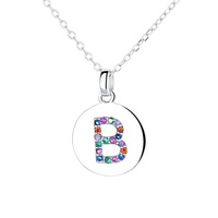 Lettre Incrustée Collier Pendentif Charm Lady Collier