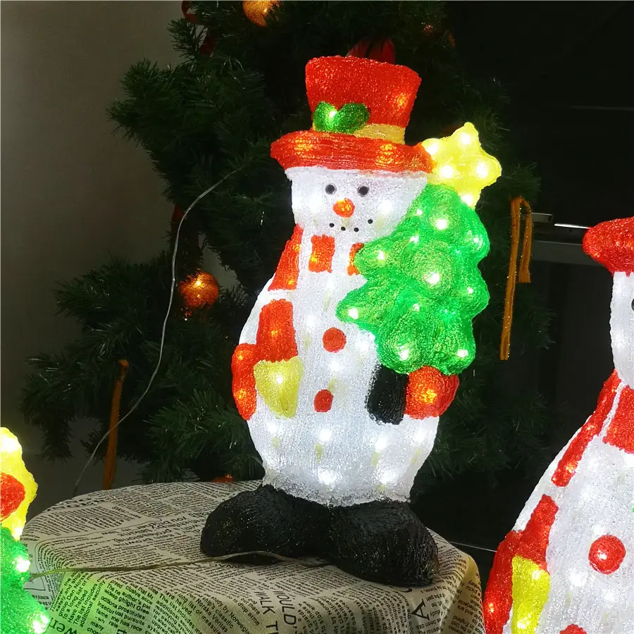 Up And Down Light 45CM Snowman Light With Christmas Tree Acrylic Pattern Shape Christmas Decoration Light Outdoor 80L