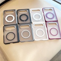 Coque de protection pour Xiaomi 18 Fold, anti-chute, translucide givrée, sensation de peau, avec anneau magnétique et béquille, double charnière