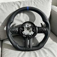 Volant sport en cuir noir plat M Sport adapté aux BMW F10 F30 F31 F32 F20 E90 E87 E92 X6 E71 X5 E70 F15 F16