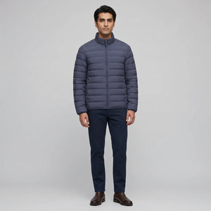 Blouson matelassé en toile pour homme, sur mesure, grande taille, respirant, séchage rapide, manches longues, col montant, haute qualité - Product Image 1