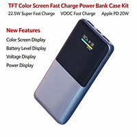 Kit de batterie externe DIY à charge rapide avec écran couleur TFT, boîtier pour batterie au lithium polymère 1260110