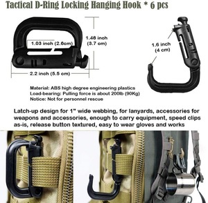 Tùy Chỉnh Chất Lượng Cao Molle D Vòng Khóa Móc Chìa Khóa Latch-Hoàn Hảo Đi Bộ Đường Dài <span class=keywords><strong>Carabiner</strong></span> Móc Cho Cuộc Phiêu Lưu Ngoài Trời - Product Image 3