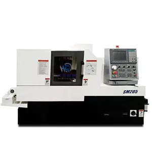 Sm205 China fábrica preço 2 eixo fanuc controlador sistema tipo suíço cnc torno automático