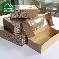 Boîte d'emballage alimentaire de récipient en papier pour repas rapide biodégradable recyclable personnalisé avec fenêtre jetable à emporter