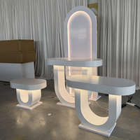 Table de mariage en acrylique avec éclairage LED, design moderne et élégant, en PVC et acrylique blanc, pour la décoration de mariage – Offre spéciale SMS
