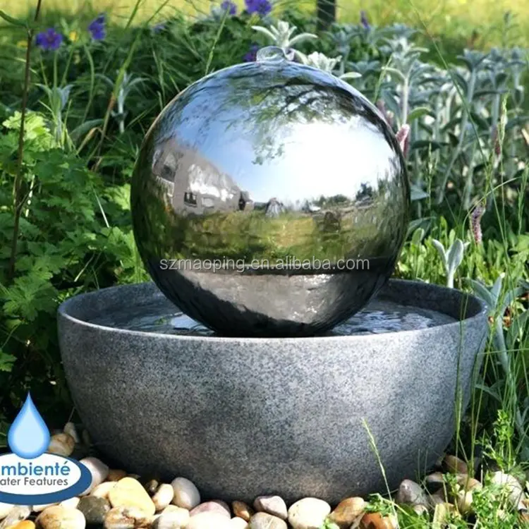 Personnalisation Grande Boule Creuse Sculpture Décoration De Jardin Sphère En Acier Inoxydable Fontaine D'eau Extérieure