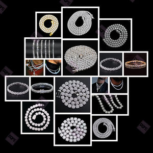 Bracelet de <span class=keywords><strong>tennis</strong></span> Hiphop glacé VVS Moissanite rose <span class=keywords><strong>et</strong></span> blanc Bracelet de moissanite scintillant en argent sterling 925 - Product Image 6