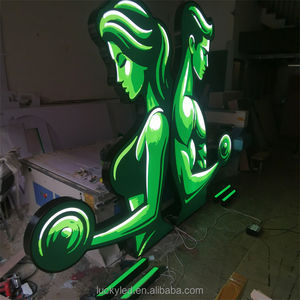 شعار شخصي حسب الطلب ثلاثي الابعاد صندوق اضاءة لافتة الحروف LED لافتة معدنية اضاءة للدعاية لافتة الحروف للصالة الرياضية - Product Image 5