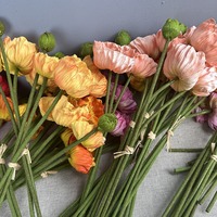 Fleur artificielle réaliste 3 têtes EVA coquelicot décoration de la maison fleurs de qualité