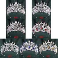 Couronnes en filigrane avec strass en topaze jaune en forme de goutte d'eau, diadème de luxe pour femmes, couronne de mariée, de concours de beauté, de bal ou de compétition