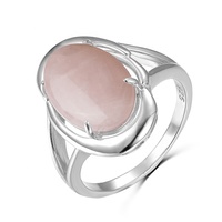 Bague en argent sterling 925 avec turquoise et quartz rose, design unique XZY, bijoux fins