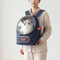 Sac à dos pliable pour animaux de compagnie, respirant, en maille, avec fenêtre transparente, multi-ouvertures pour chatons et chiots