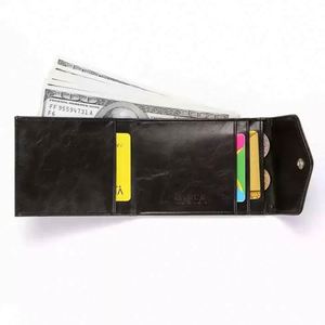 Free Sample vintage short <b>money</b> <b>clip</b> slim <b>men</b> bifold business odm <b>wallet</b> luxury brand - Product Image 3